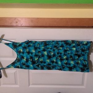 Bongo strappy backless dress with palm tree pattern